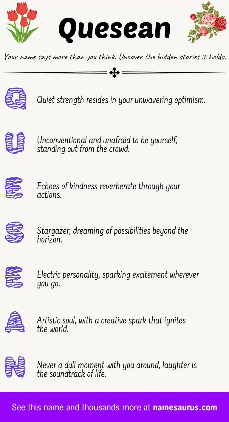 Acrostic poem about Quesean.