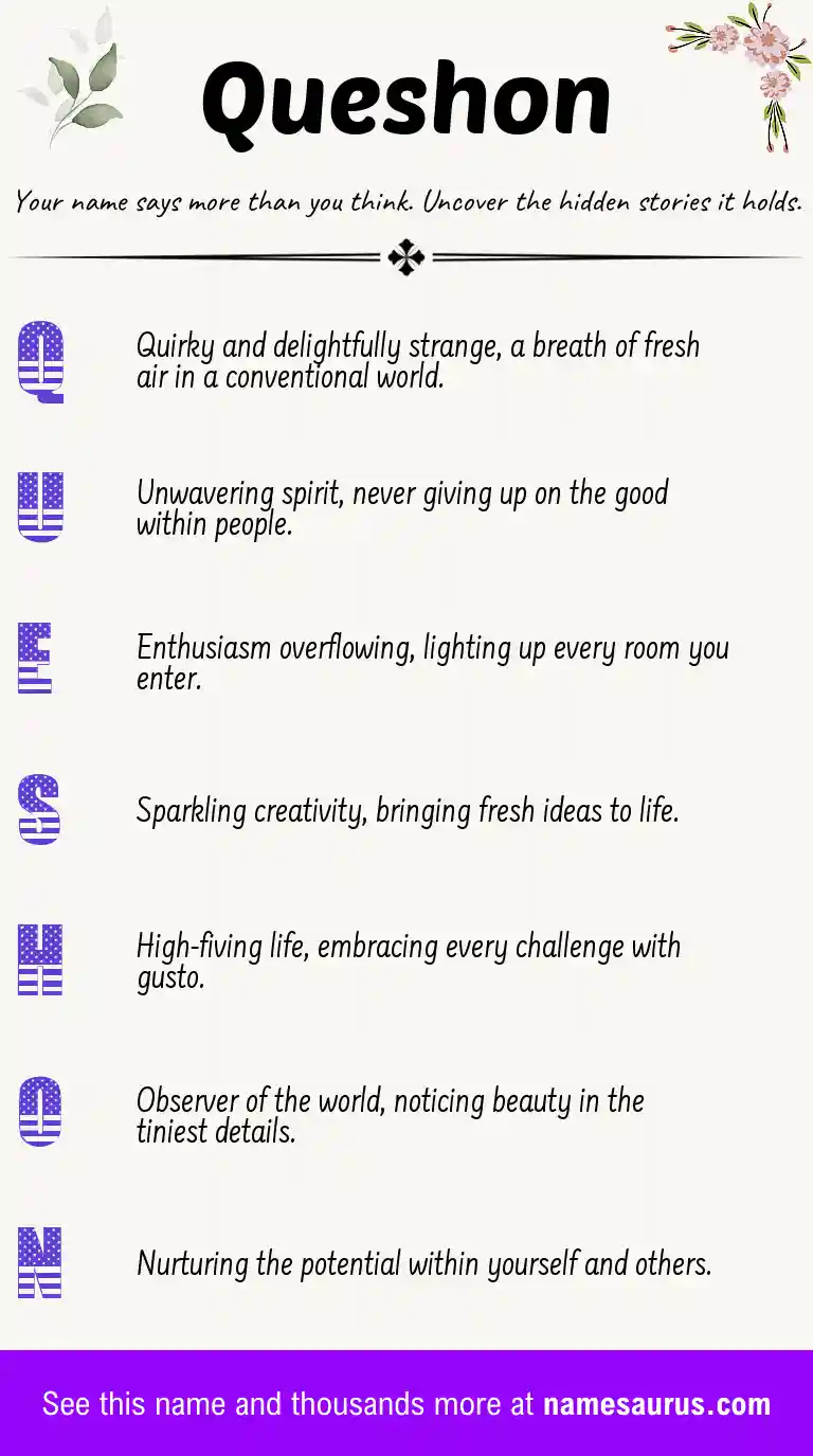Acrostic poem about Queshon.
