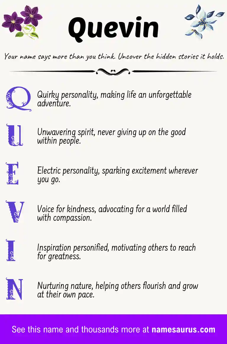 Acrostic poem about Quevin.