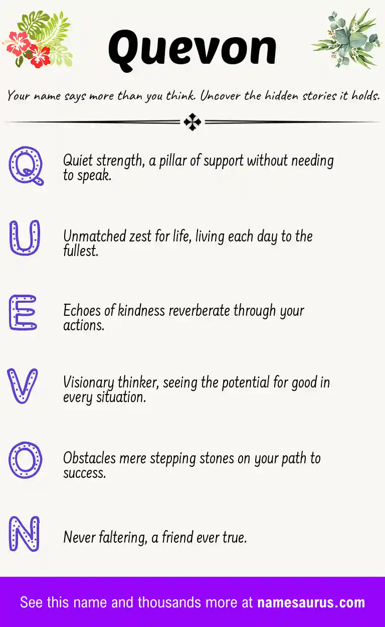 Acrostic poem about Quevon.
