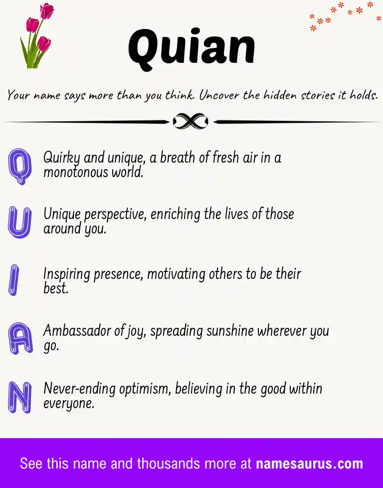 Acrostic poem about Quian.