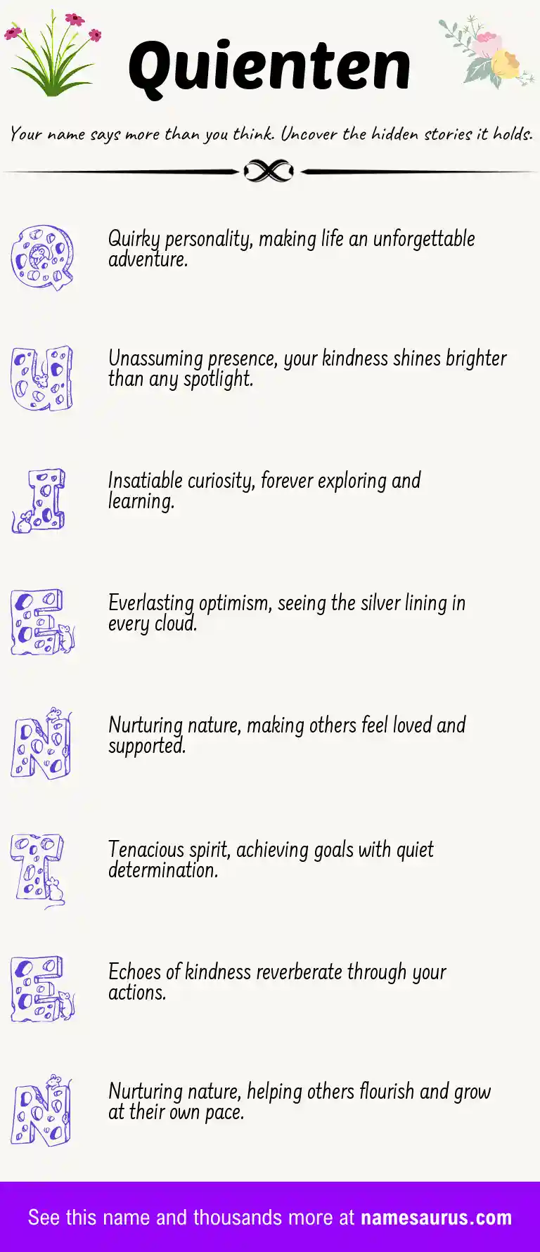 Acrostic poem about Quienten.