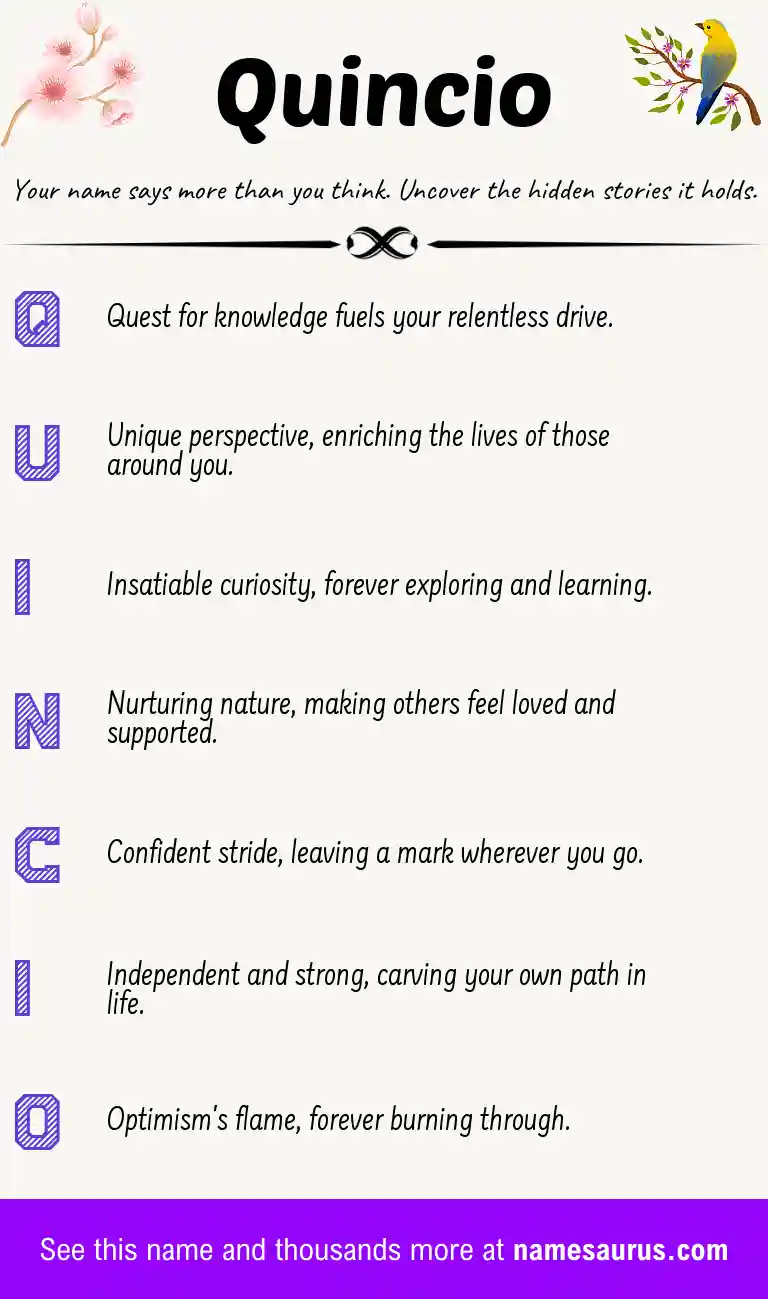Acrostic poem about Quincio.