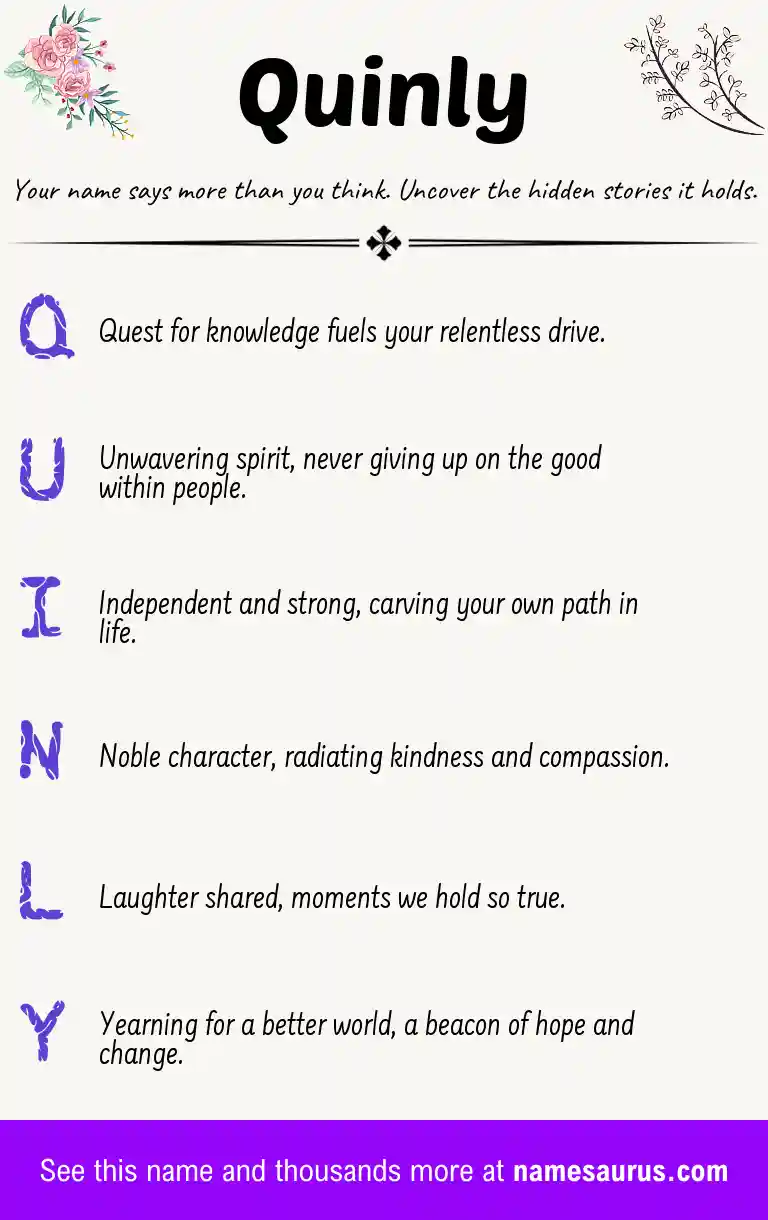 Acrostic poem about Quinly.