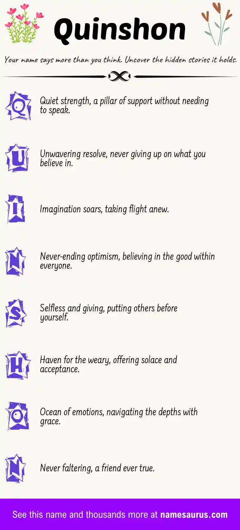 Acrostic poem about Quinshon.