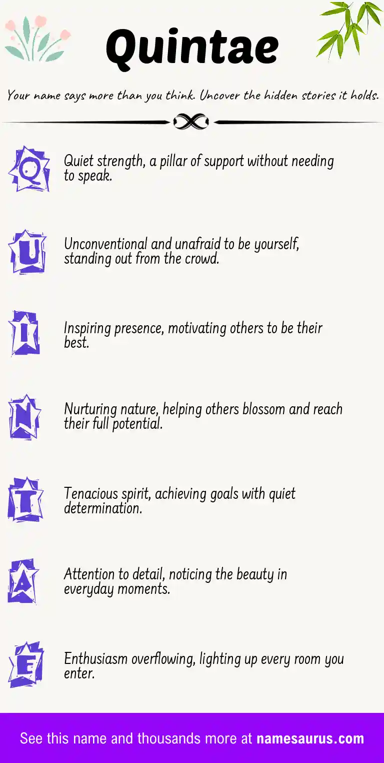 Acrostic poem about Quintae.