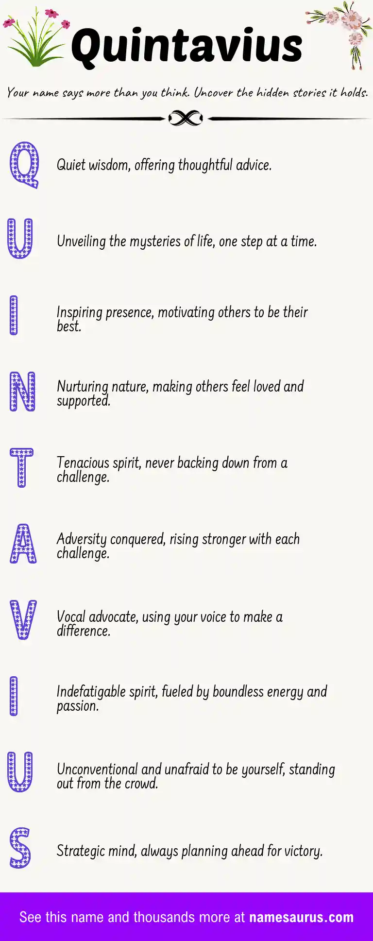Acrostic poem about Quintavius.
