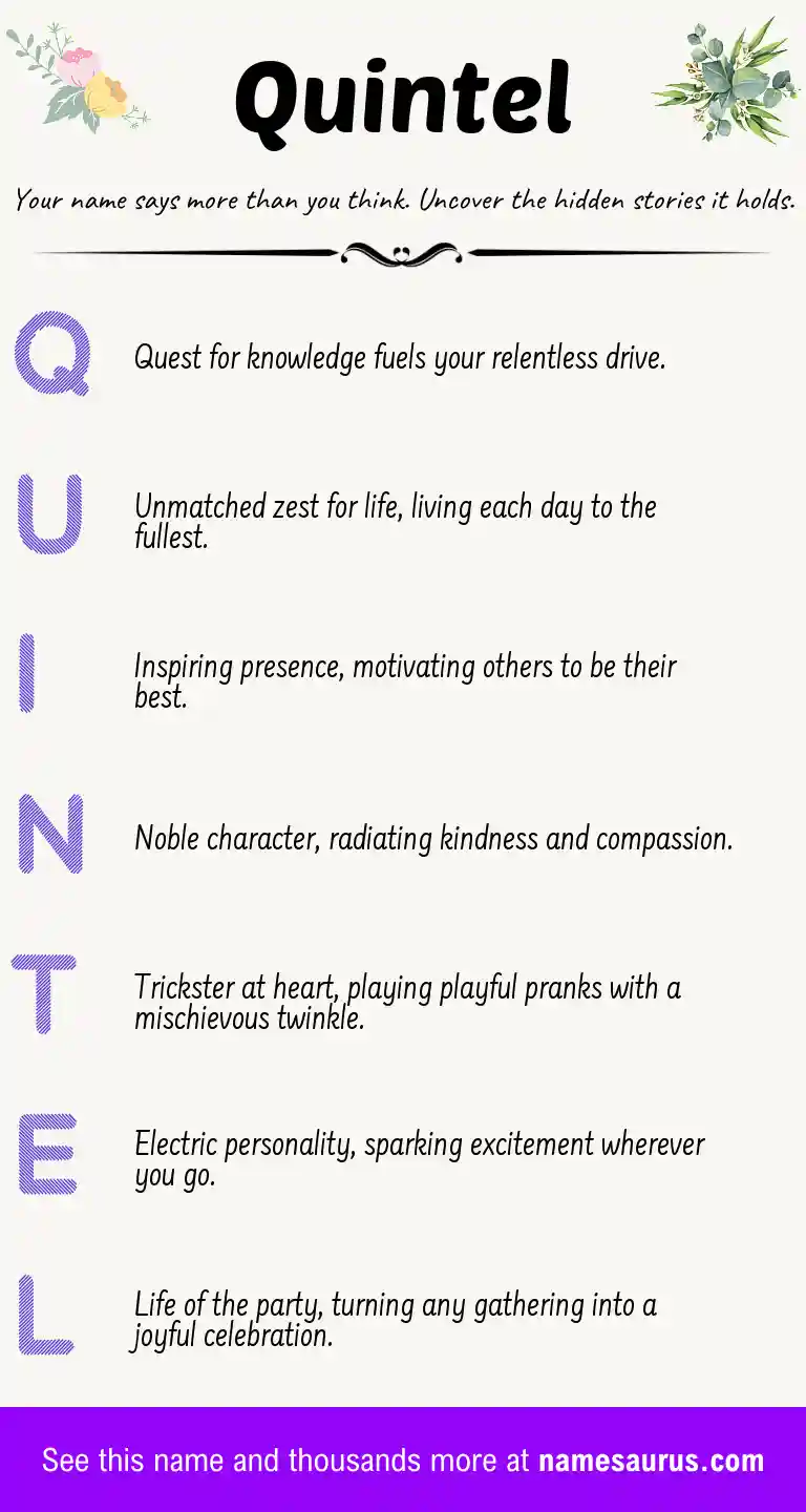 Acrostic poem about Quintel.