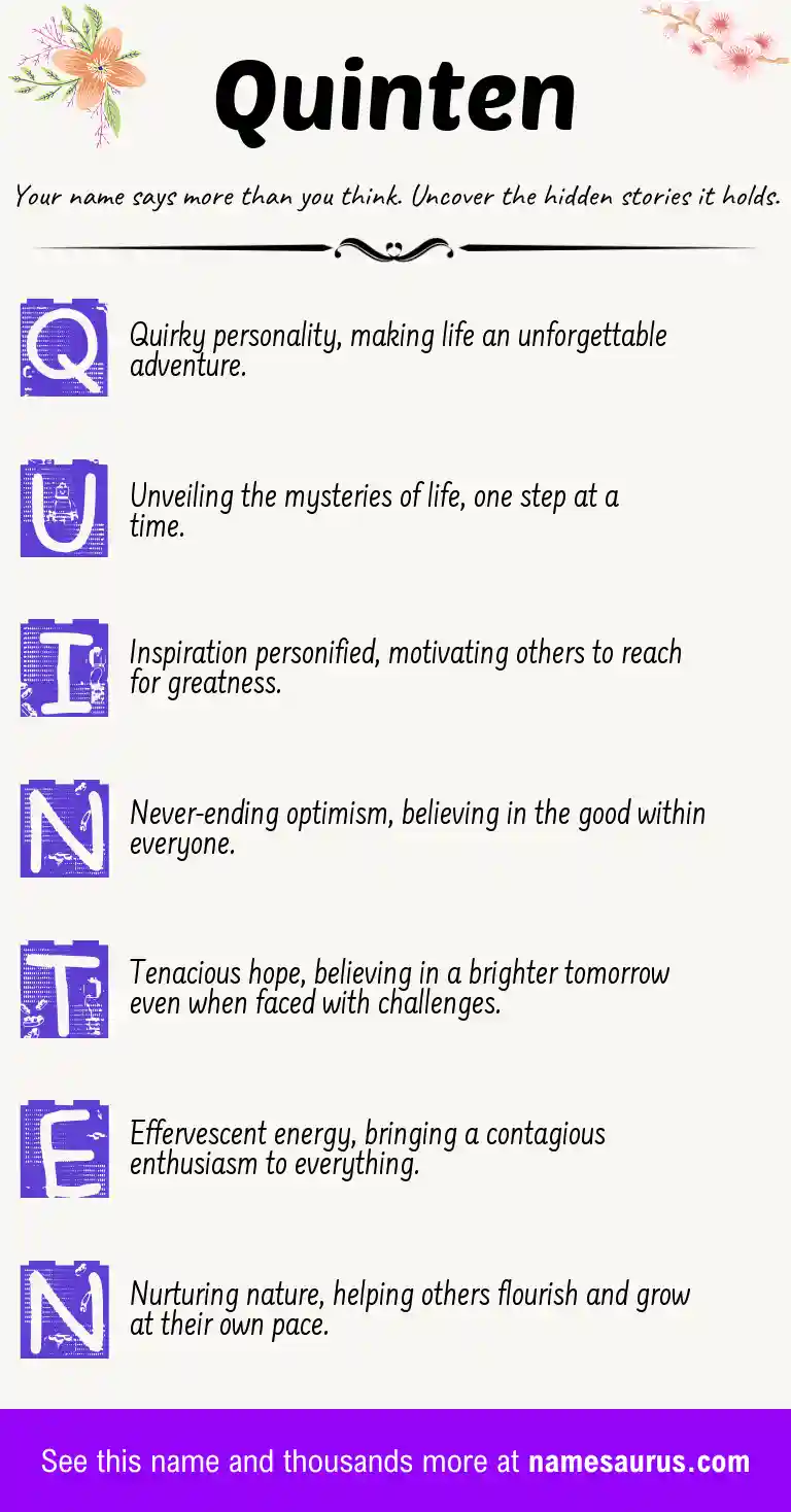 Acrostic poem about Quinten.