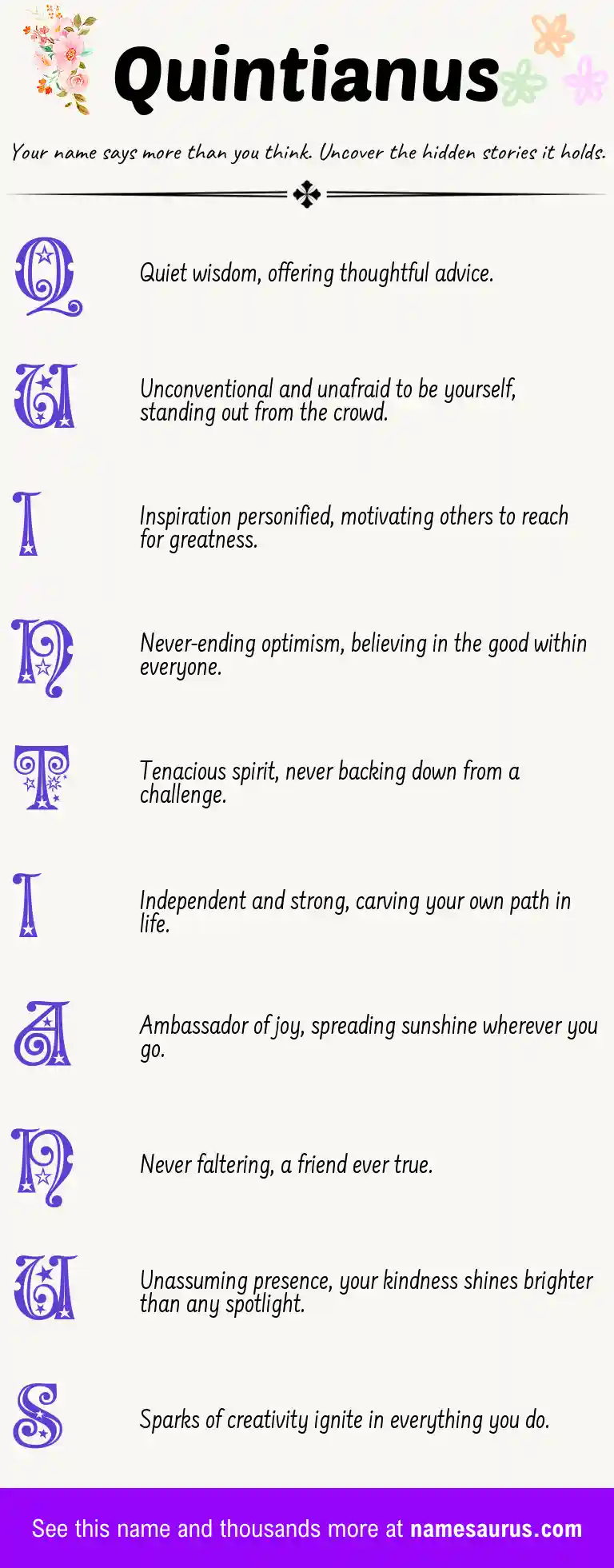 Acrostic poem about Quintianus.