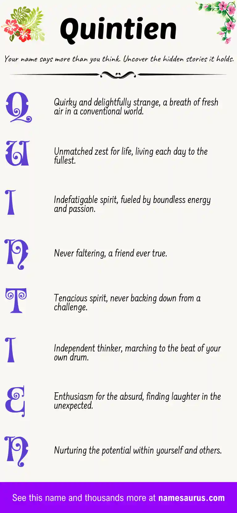 Acrostic poem about Quintien.