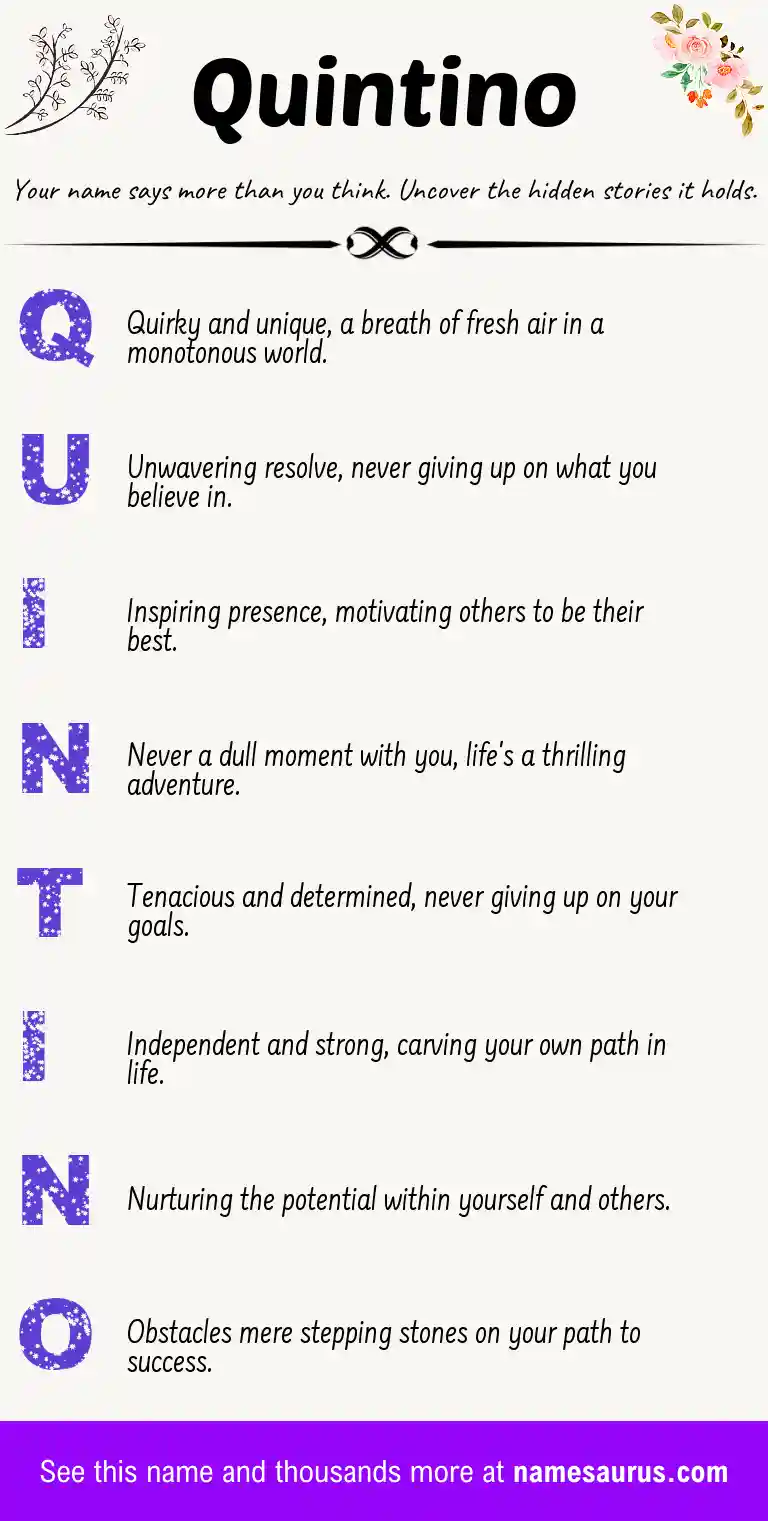 Acrostic poem about Quintino.