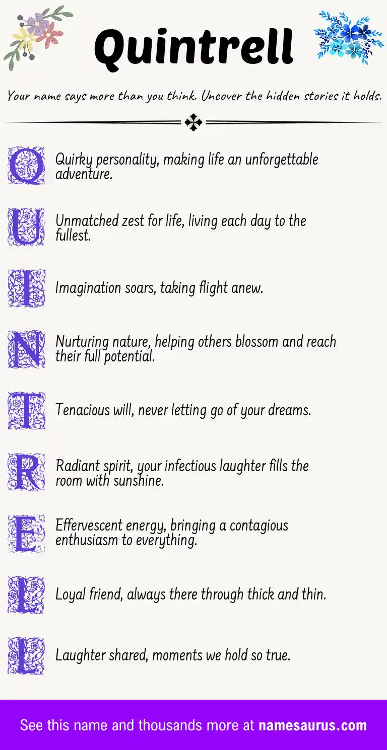 Acrostic poem about Quintrell.