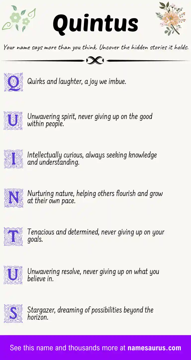 Acrostic poem about Quintus.
