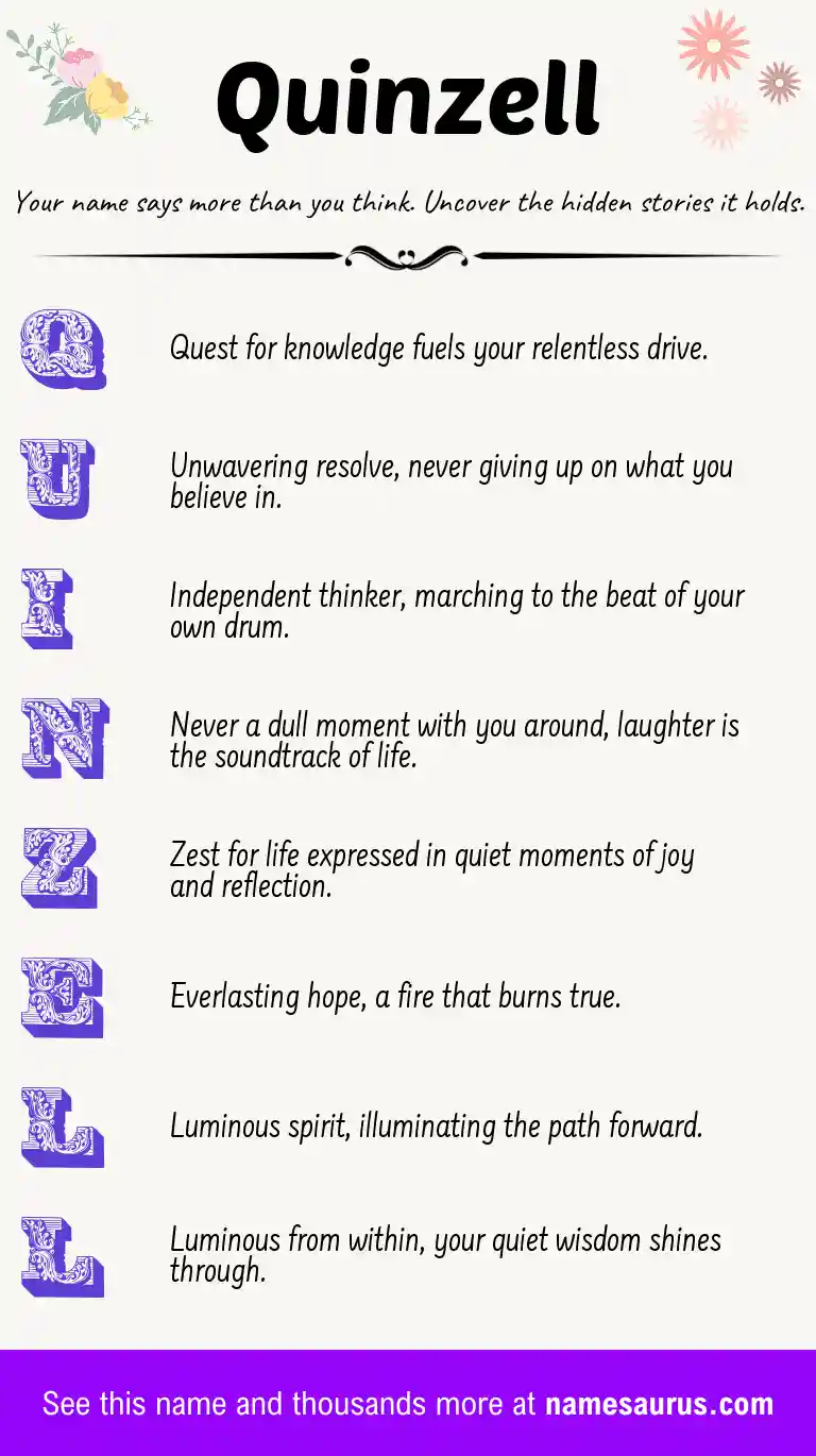Acrostic poem about Quinzell.