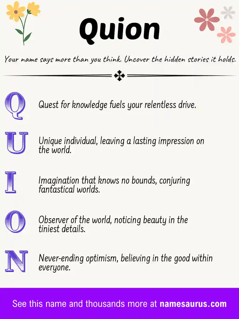 Acrostic poem about Quion.