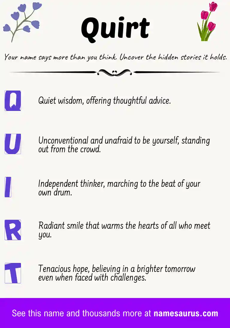 Acrostic poem about Quirt.