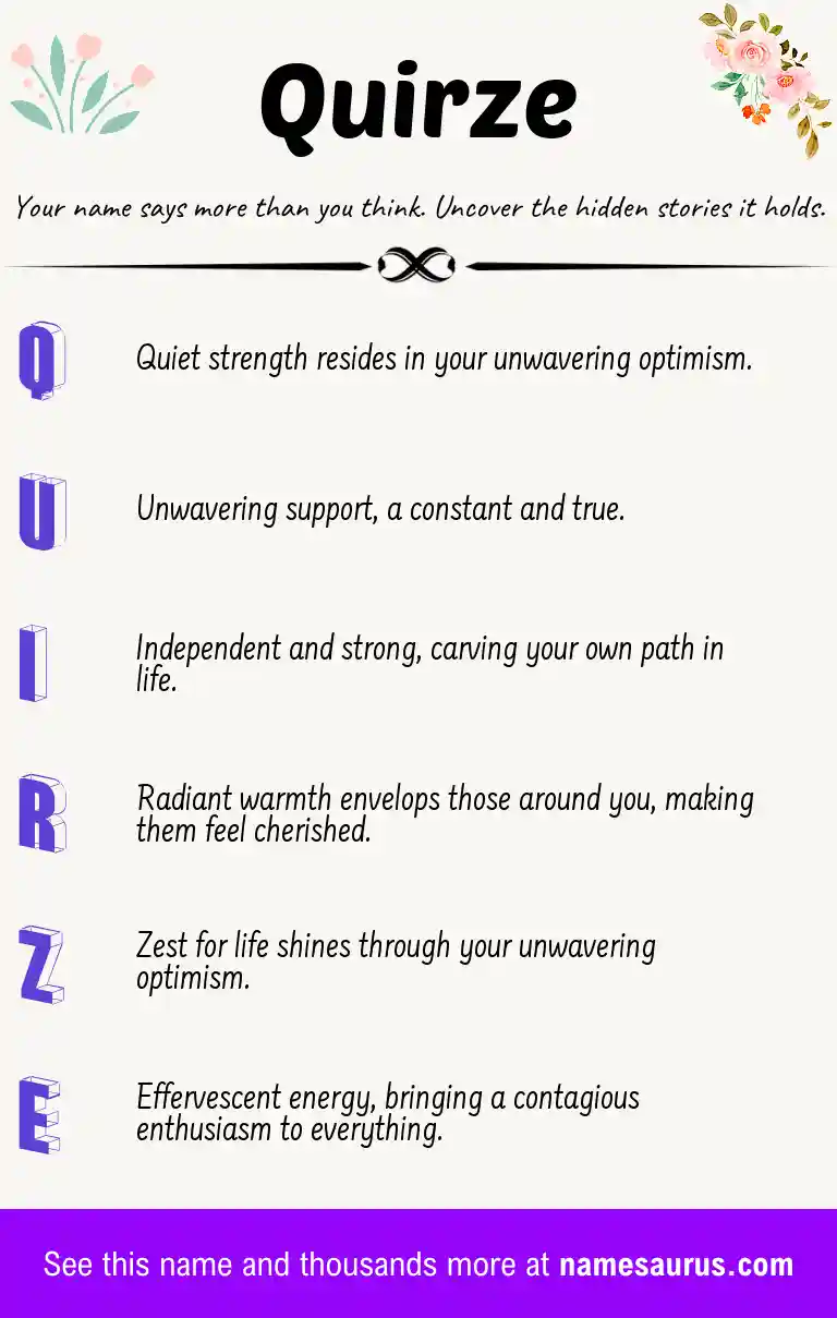 Acrostic poem about Quirze.