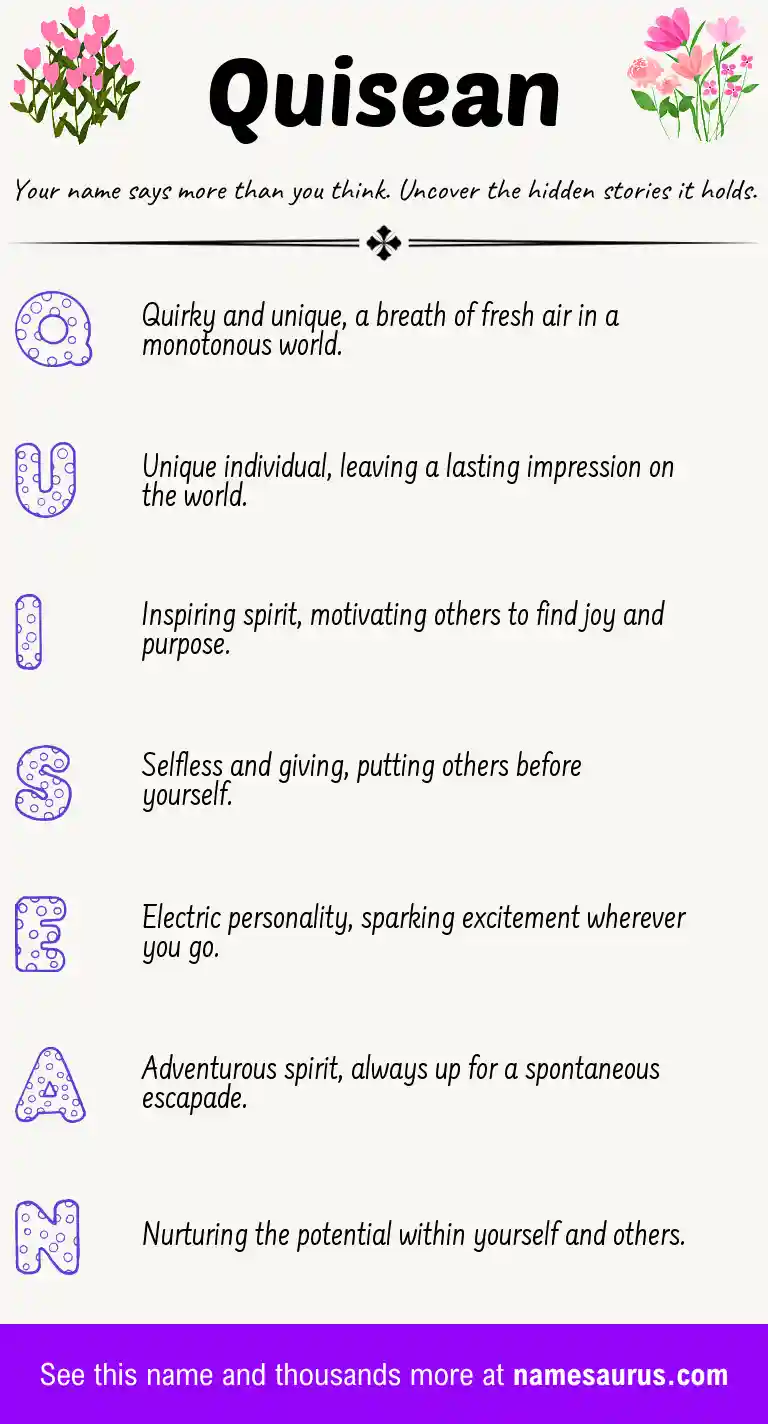 Acrostic poem about Quisean.