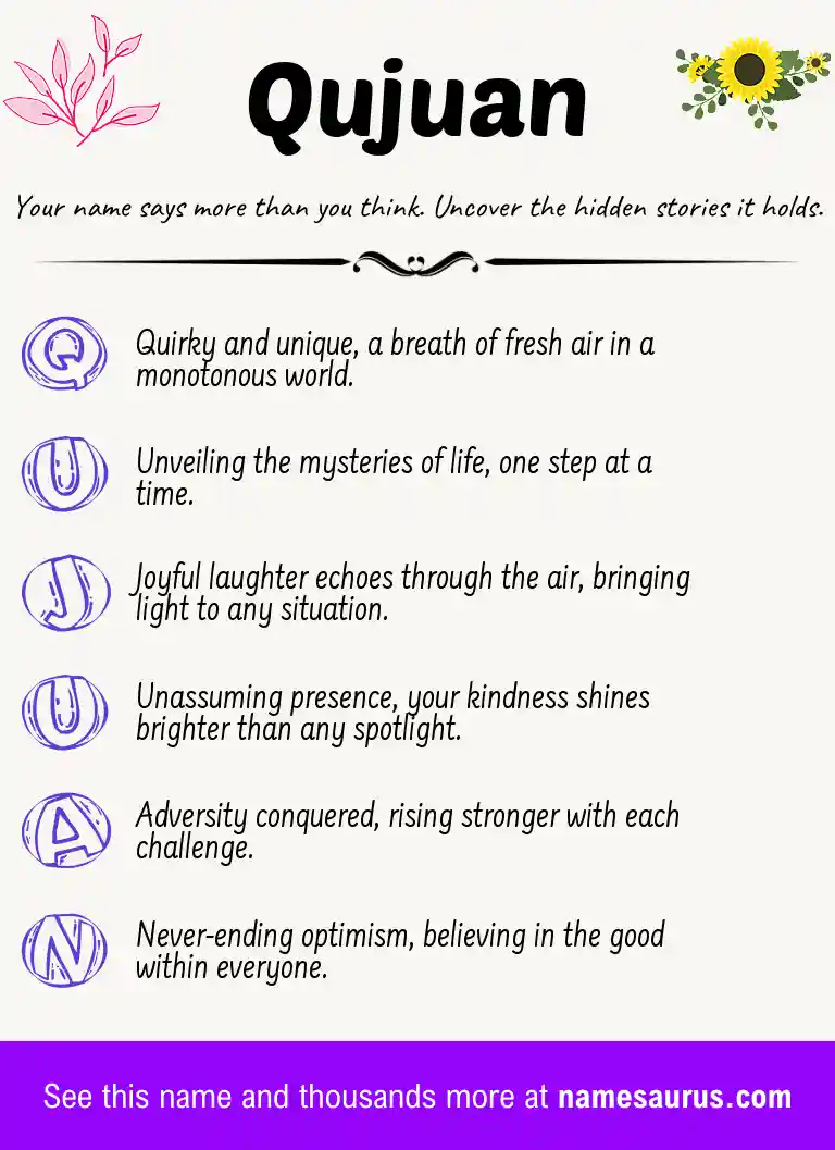 Acrostic poem about Qujuan.