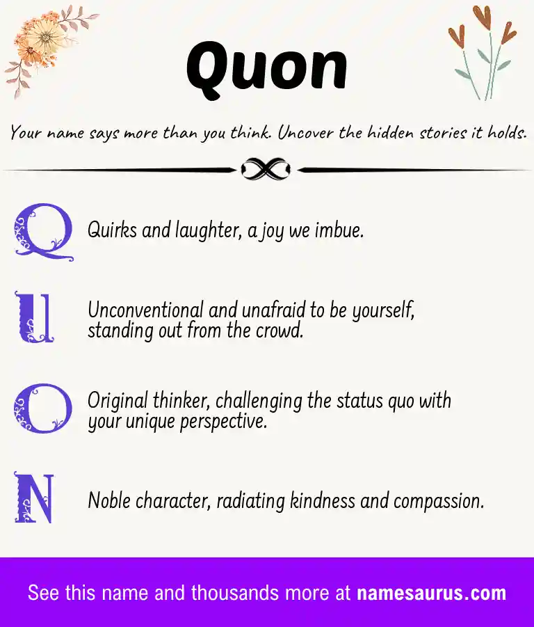 Acrostic poem about Quon.