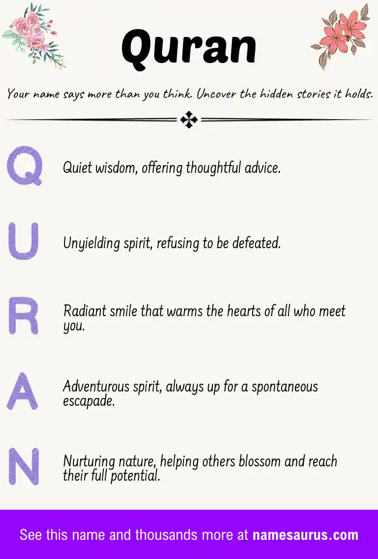 Acrostic poem about Quran.