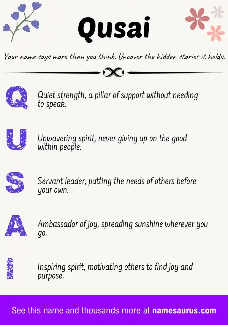 Acrostic poem about Qusai.