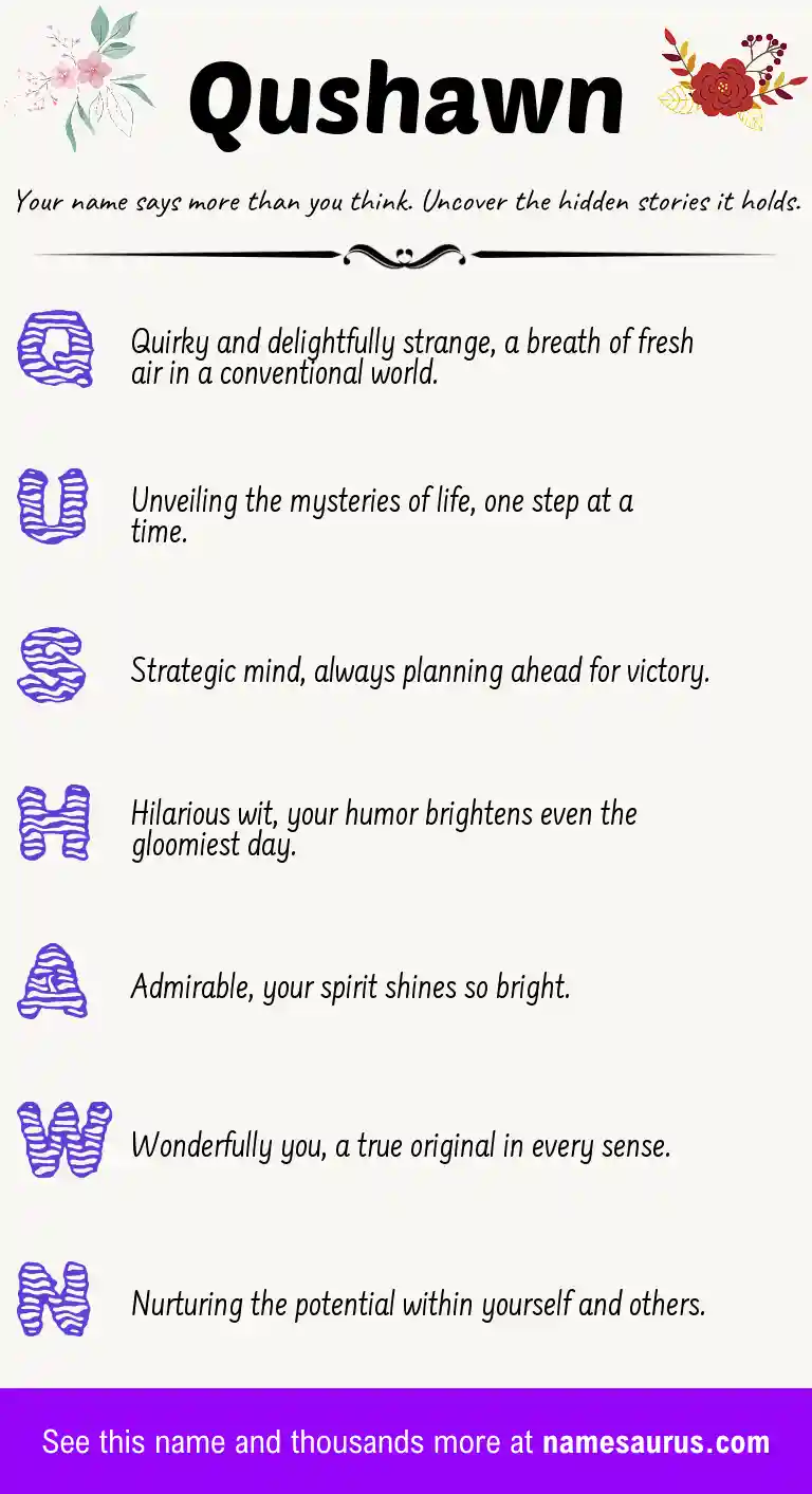 Acrostic poem about Qushawn.