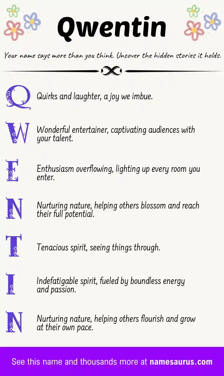 Acrostic poem about Qwentin.