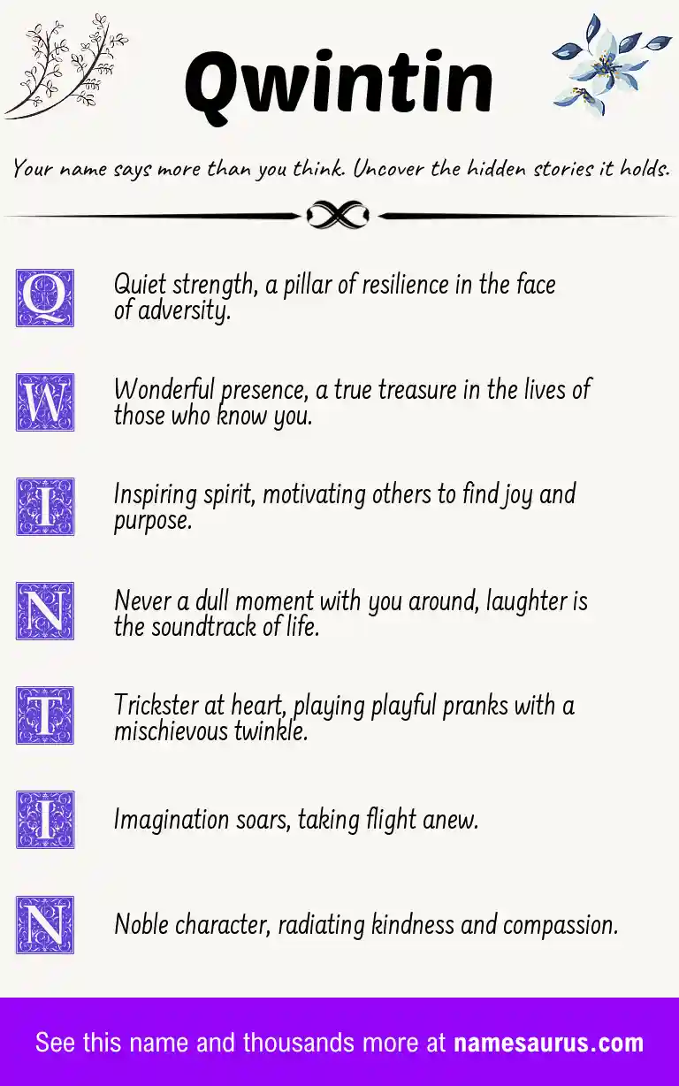 Acrostic poem about Qwintin.