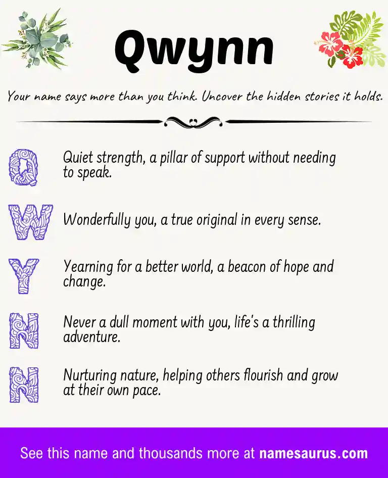 Acrostic poem about Qwynn.