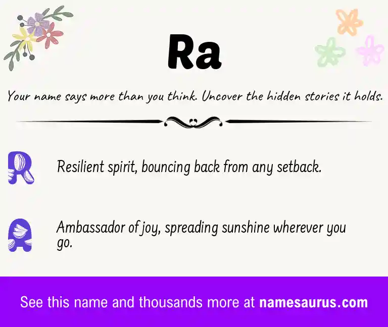 Acrostic poem about Ra.