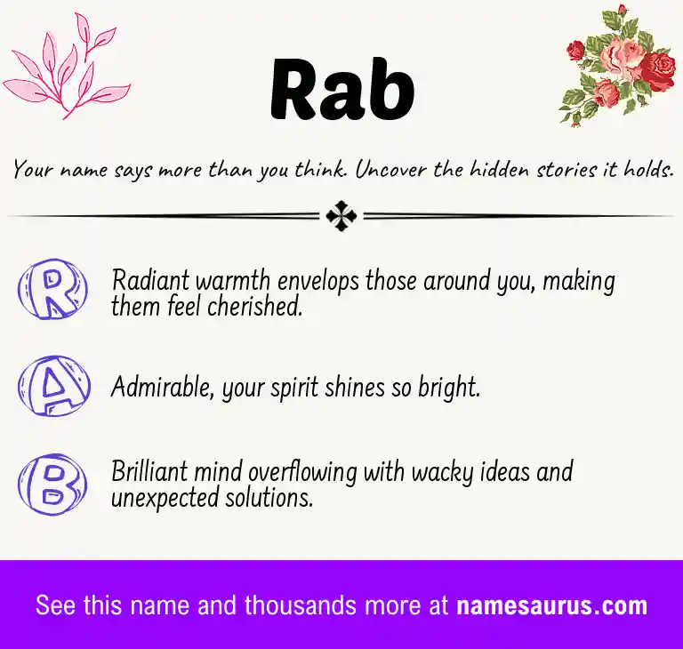 Acrostic poem about Rab.