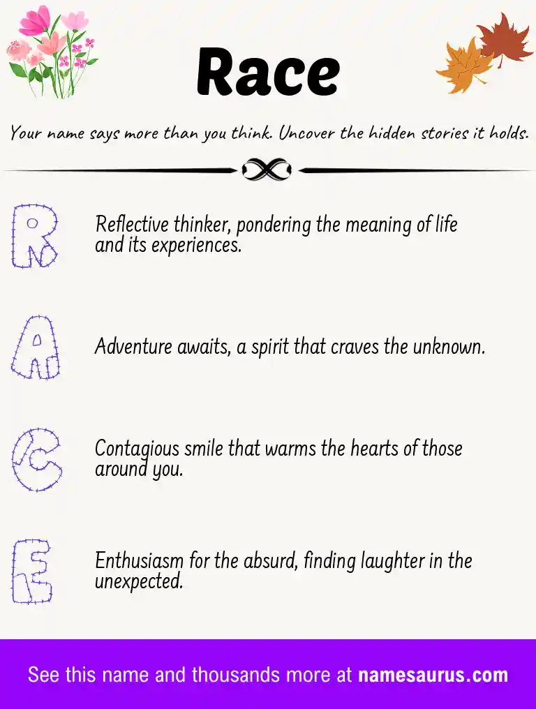 Acrostic poem about Race.