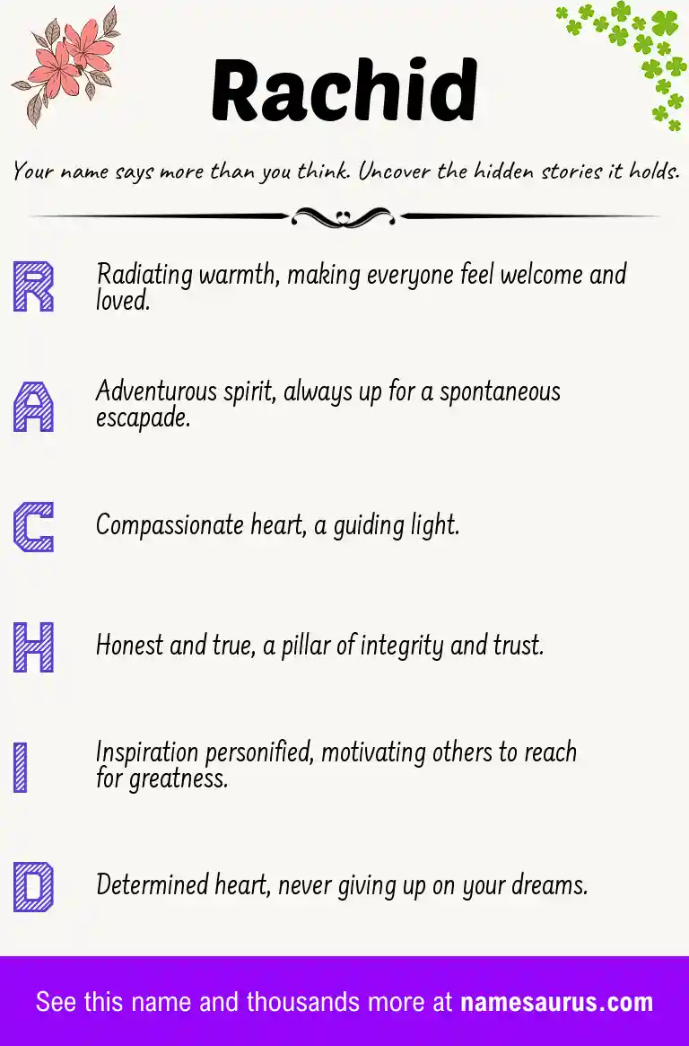 Acrostic poem about Rachid.