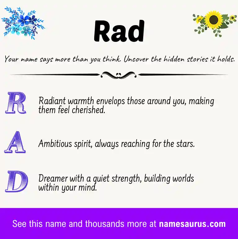 Acrostic poem about Rad.