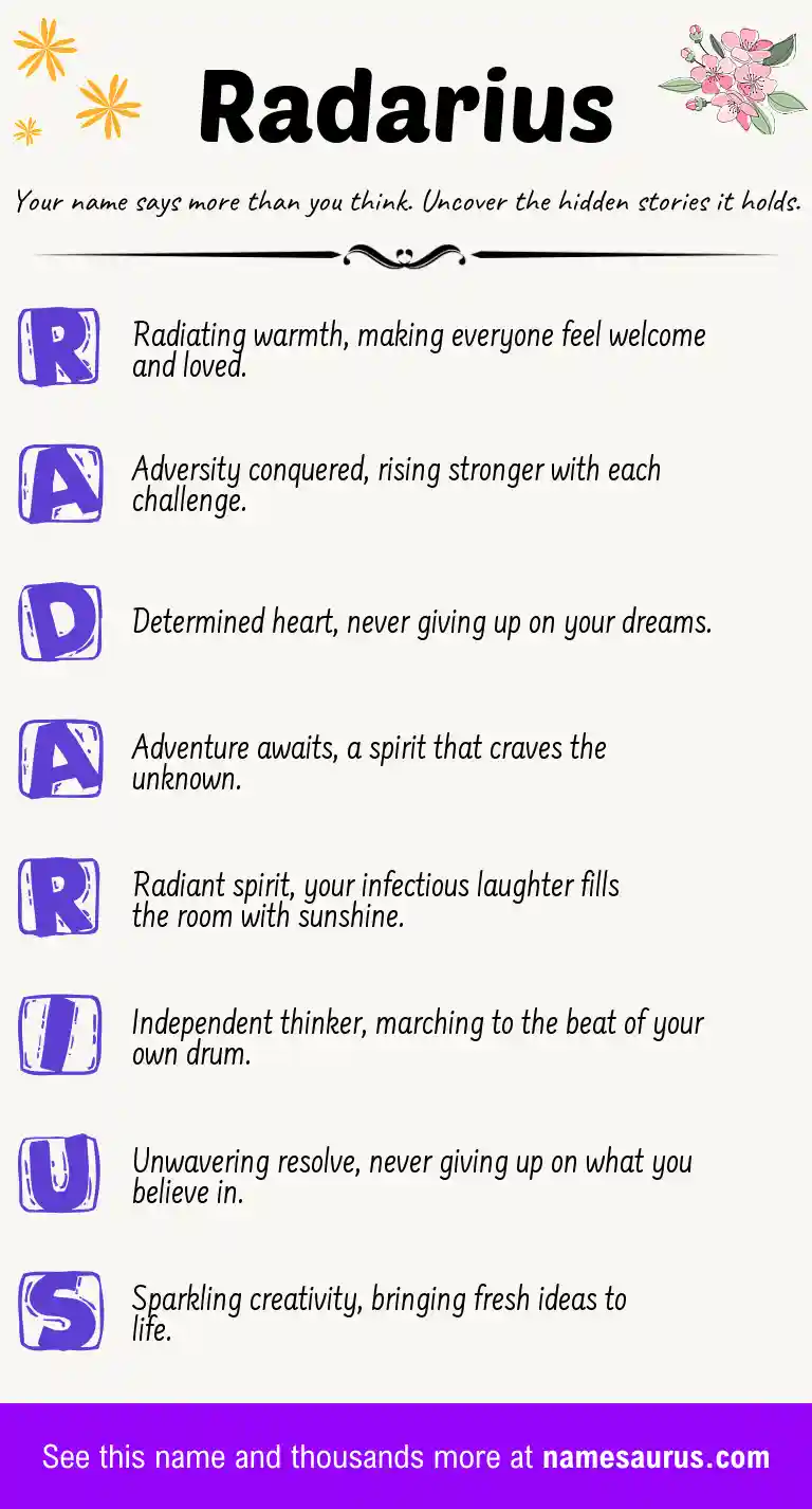 Acrostic poem about Radarius.
