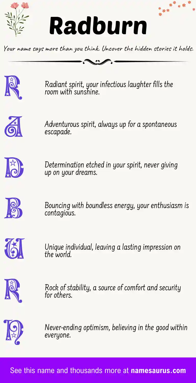 Acrostic poem about Radburn.