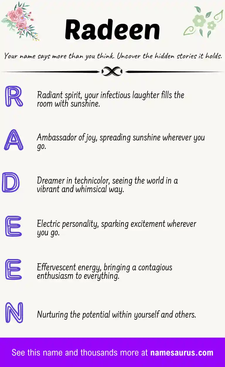 Acrostic poem about Radeen.