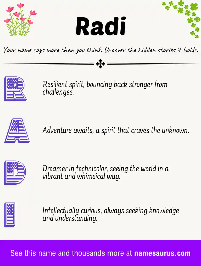 Acrostic poem about Radi.