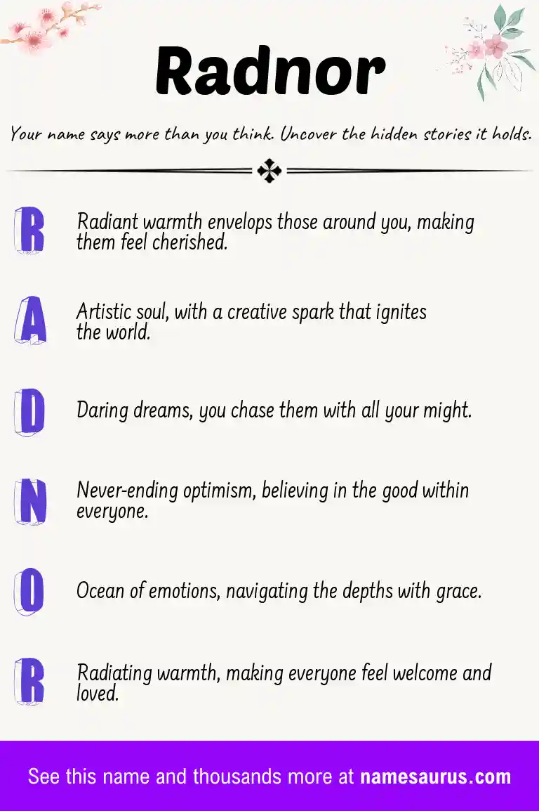 Acrostic poem about Radnor.