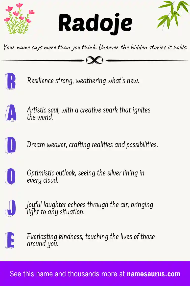 Acrostic poem about Radoje.