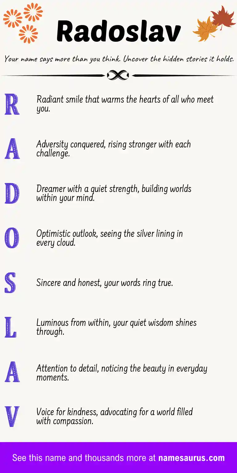 Acrostic poem about Radoslav.