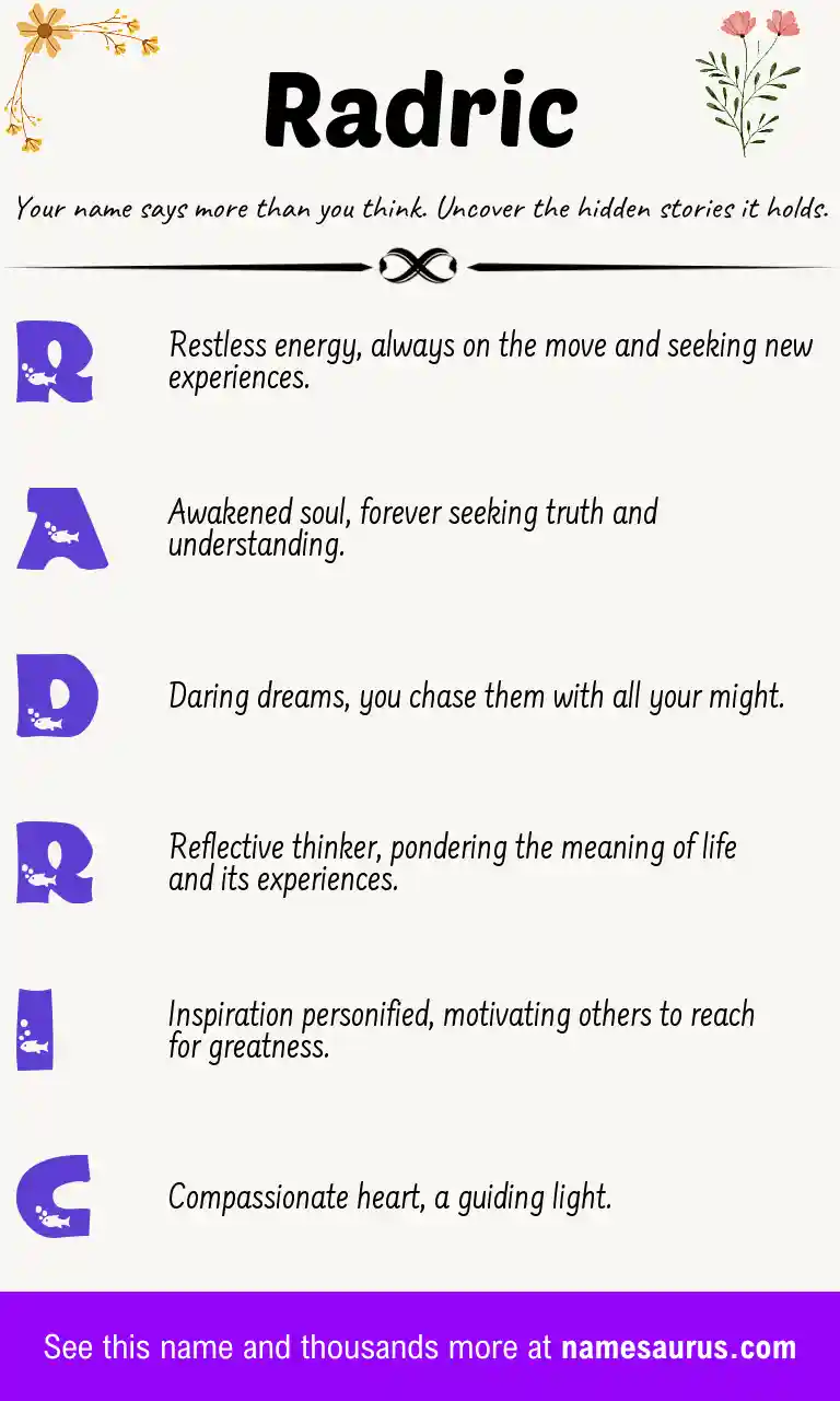 Acrostic poem about Radric.