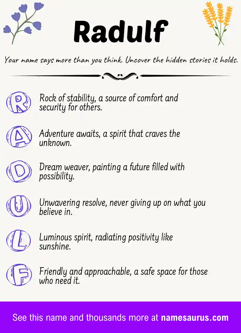 Acrostic poem about Radulf.