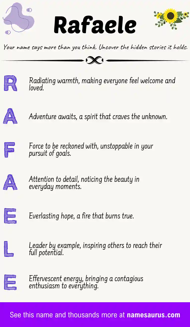 Acrostic poem about Rafaele.