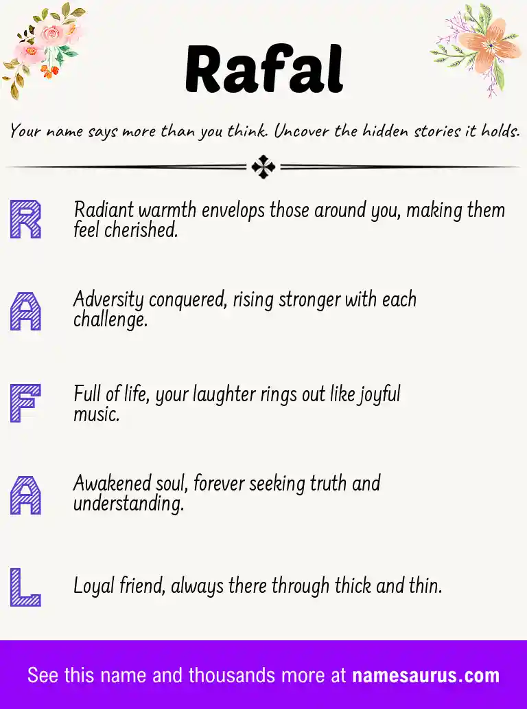 Acrostic poem about Rafal.
