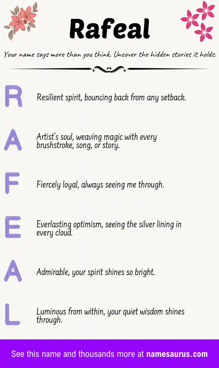 Acrostic poem about Rafeal.