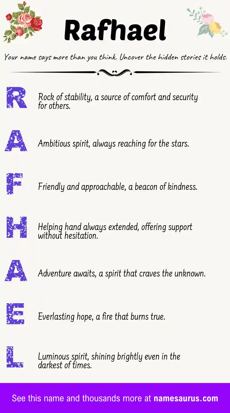 Acrostic poem about Rafhael.
