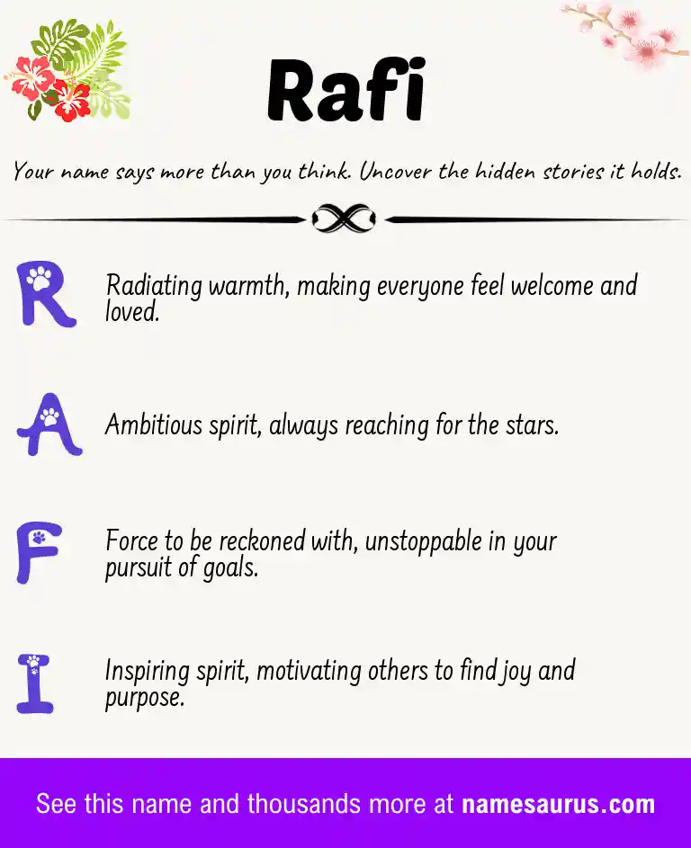 Acrostic poem about Rafi.